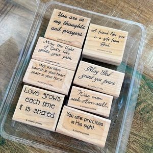 Stampin’ Up! Inspirational Greetings 1994 wood block Stamp set